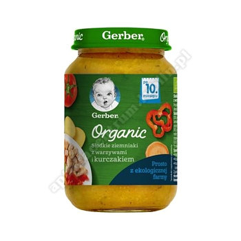 GERBER ORGANIC Słodkie ziemniaki z warzywami i kurczakiem po 10 miesiącu -190 g