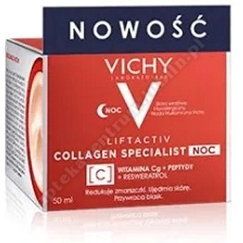 VICHY LIFT Collagen Spec. Noc krem 50 ml+Vichy Liftactiv H.A. epidermic filler 10ml,kosmetyczka
