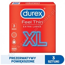 DUREX  Feel Thin XL prezerwaty 3 sztuki.