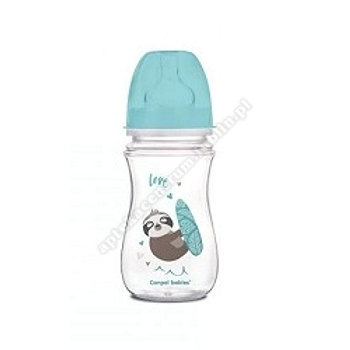 Canpol Babies,  butelka szerokootworowa,  antykolkowa,  3-6 miesiąca 35/221 różowa,  240 ml