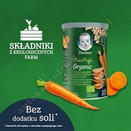 Gerber Organic  chrupki pszenno-owsiane marchewka pomarańcza, od 10 miesiąca, 35 g dzień dziecka