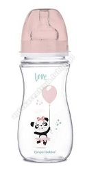 Canpol Babies EasyStart butelka szeroka antykolkowa różowa 300 ml 35/222 różowa+gryzak Gratis !!!
