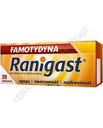 Famotydyna Ranigast tabl.powl. 0,02g 20tabL