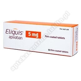 Eliquis tabl. powl.  5 mg 60 tabl.  (blister) LEK WYDAWANY NA RECEPTĘ LEKARSKĄ- TYLKO ODBIÓR OSOBISTY