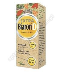 BIARON D EXTRA spray z witaminą D 2000 j.m. wzbogacony w dziką różę, czarny bez i rokitnik , 10ml
