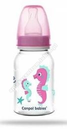 Canpol Babies butelka wąska 120ml LOVE & SEA Różowa (59/300)