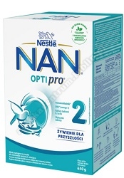 Nestle NAN Optipro 2, mleko następne dla niemowląt powyżej 6 miesiąca, 650 g