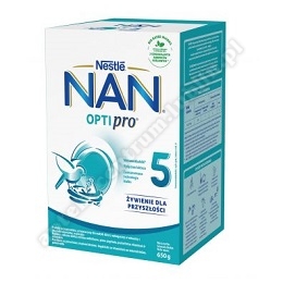 Nestle NAN Optipro 5, mleko modyfikowane Junior dla dzieci po 2,5 roku, 650 g+NANCARE VITAMIN D krop