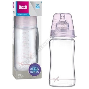Lovi Diamond Glass Baby Shower 3m+ butelka szklana różowa 250 ml 74/204