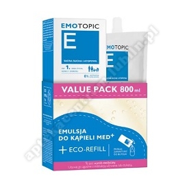 EMOTOPIC Zestaw Emulsja do kąpieli MED+ eco refill ( 400 ml + 400 ml )
