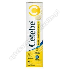 Cetebe Witamina C 1000 + Acerola + complex smak cytrynowy 80 g 20 tab mus *