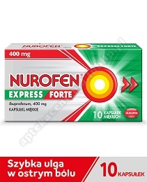 Nurofen Express Forte ibuprofen 400 mg 10 kapsułek miękkich leki przeciwbólowe