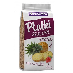 Płatki gryczane z ananasem i truskawką 250 g -NATURAVENA*
