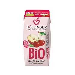 Nektar jabłkowo - wiśniowy bez dodatku cukrów bio 200 ml -HOLLINGER*