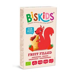 Ciasteczka z nadzieniem truskawkowym od 3 roku Bio 120g Biskids*